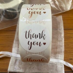 200 1” thank you stickers